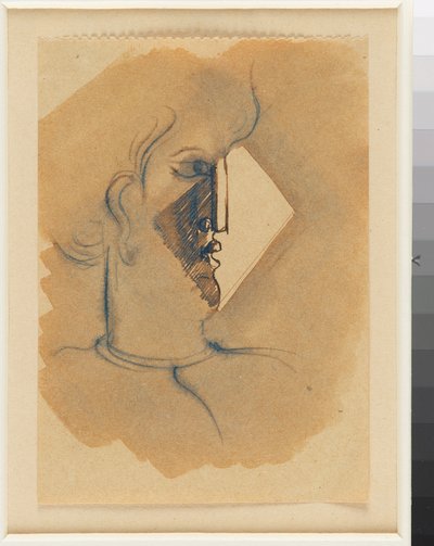 Profilkopf nach rechts mit Licht in Rautenform alkotó: Oskar Schlemmer