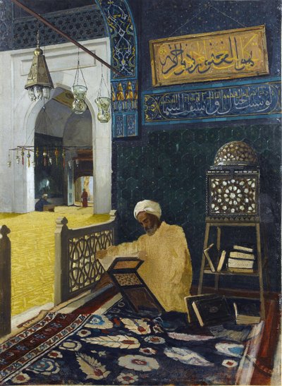 Korán szavalása - Osman Hamdi Bey és Peinture alkotó: Osman Hamdi Bey