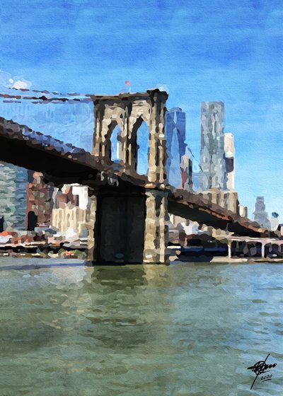 A Brooklyn-híd tükröződései alkotó: Osvaldo Russo