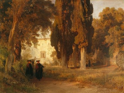 A kolostor kertje. 1857 után alkotó: Oswald Achenbach