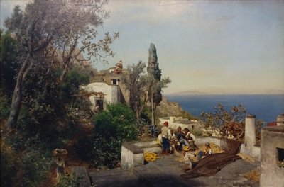 Kilátás a Nápolyi-öbölre alkotó: Oswald Achenbach