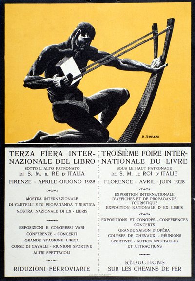 A firenzei könyvvásár reklámplakátja, 1928. április alkotó: Oswaldo (after) Tofani