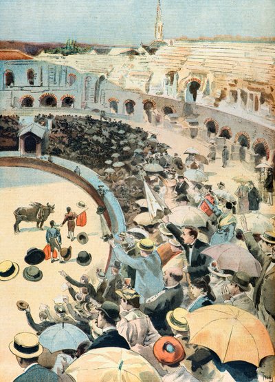 Bikaviadal Nimes arénáiban alkotó: Oswaldo Tofani