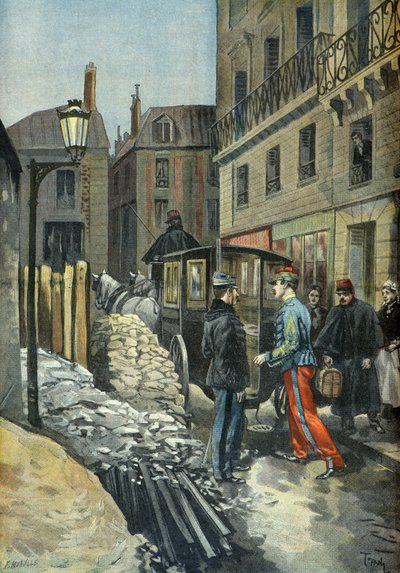 Picquart alezredes letartóztatása a Dreyfus-ügyben 1898-ban (metszet) alkotó: Oswaldo Tofani