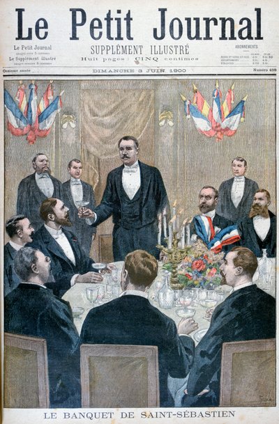 Francia nacionalista és Paul Déroulède bankettje, Saint-Sebastien, Belgium, 1900 alkotó: Oswaldo Tofani