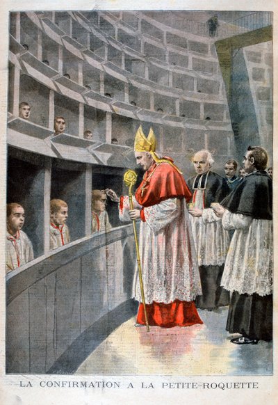 Konfirmáció a De Petite Roquette Gyermek börtönben, Párizs, 1896 alkotó: Oswaldo Tofani