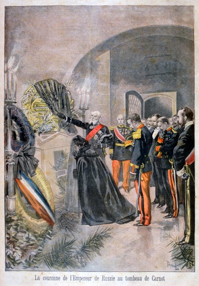 Oroszország császára Cornot sírjánál, 1896 alkotó: Oswaldo Tofani