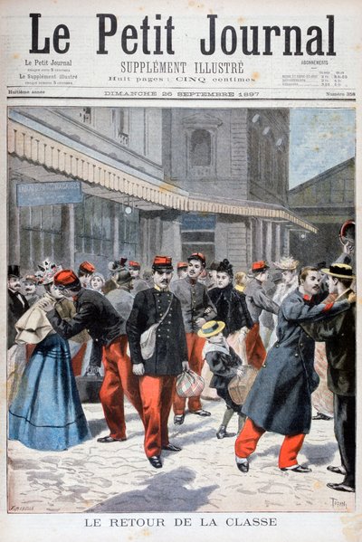 Hazatérő francia katonák, Franciaország, 1897 alkotó: Oswaldo Tofani