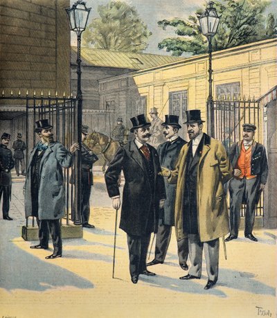 A képviselőház, Paul de Cassagnac , Lucien Millevoye és Paul Deroulede portréi 1898-ban (metszet) alkotó: Oswaldo Tofani