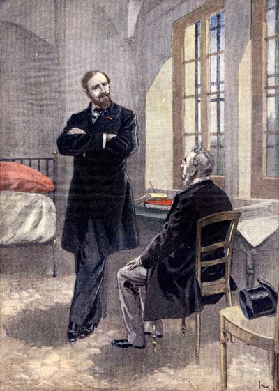 Paul Deroulede az ügyvédjével a La sante börtönben alkotó: Oswaldo Tofani