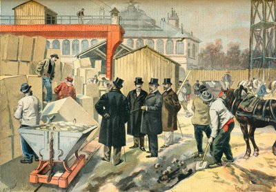 A walesi herceg meglátogatja az 1900-as párizsi kiállítás építési helyszíneit alkotó: Oswaldo Tofani