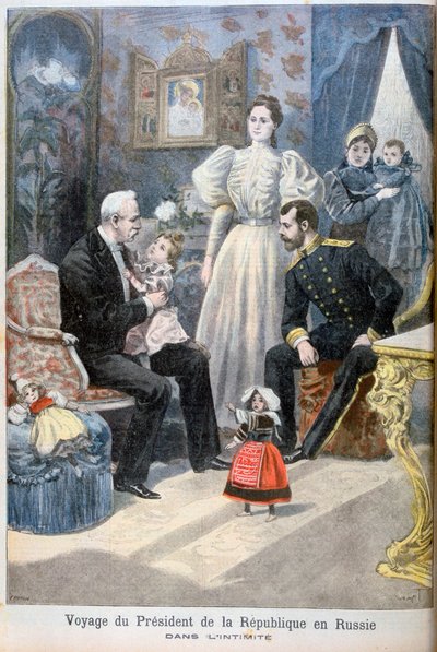 Miklós orosz cár és Felix Faure, a Francia Köztársaság elnöke, 1897 alkotó: Oswaldo Tofani