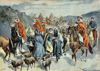 Győzelem Dél-Algériában: Godron parancsnok visszahozza a lázadó tuaregeket alkotó: Oswaldo Tofani