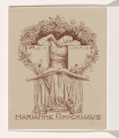 Marianne Brockhaus ex-librise alkotó: Otto Greiner (signed by artist)