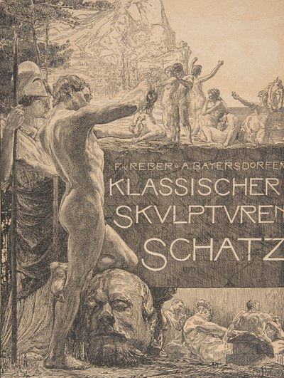 A „Klassischer Skulpturenschatz” borítóterve, 19. század vége, 19. század vége. alkotó: Otto Greiner