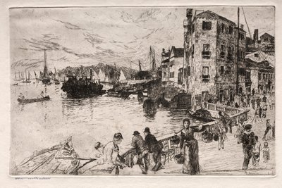 Velencei rézkarcok: Castello Quarters, Riva, XIX. alkotó: Otto H. Bacher