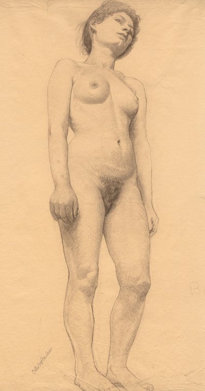 Álló női akt, valószínűleg 1878-79. alkotó: Otto H. Bacher