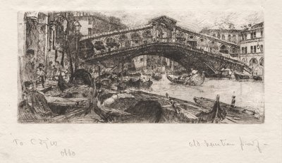 A Rialto, Velence, 1880. alkotó: Otto H. Bacher