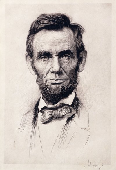 Lincoln portréja (metszet) alkotó: Otto Henry Schneider