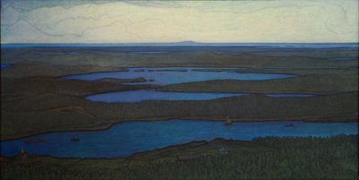 Erdő és tó felett, 1908 alkotó: Otto Hesselbom