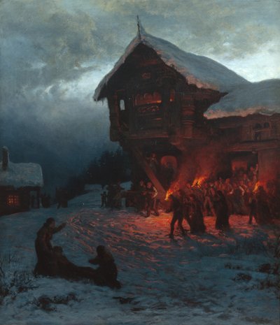 Harc egy karácsonyi lakomán, Münchenben alkotó: Otto Ludvig Sinding