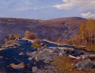 Hegyi táj folyóval (olaj, vászon) alkotó: Otto Ludvig Sinding