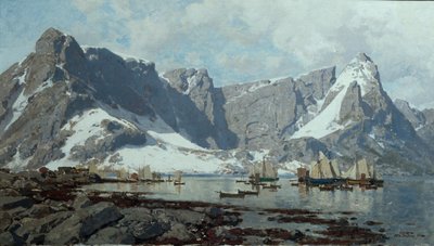 Havas táj Reine-ből, Lofoten alkotó: Otto Ludvig Sinding