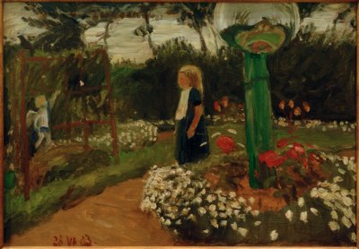 Elsbeth a kertben üveggolyóval alkotó: Otto Modersohn