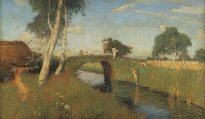 Sommer am Moorkanal. 1896 alkotó: Otto Modersohn