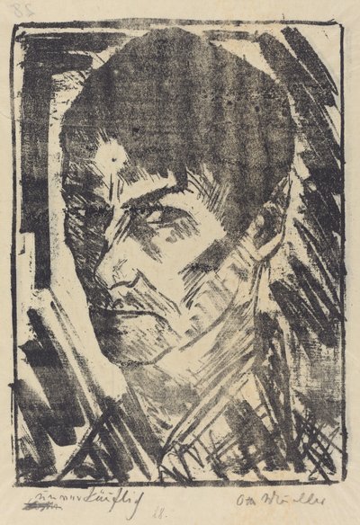 Önarckép balra néző alkotó: Otto Müller