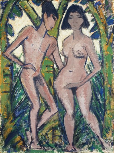 Ádám és Éva, 1913-22 körül (mészkő, hessian) alkotó: Otto Muller or Mueller