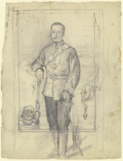 Egyenruhás férfi portréja alkotó: Otto Scholderer