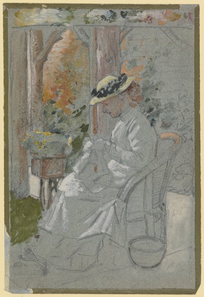 Luise Scholderer a verandán alkotó: Otto Scholderer