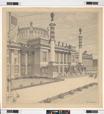 A dicsőség háza (San Francisco vagy Washington D.C.), perspektíva alkotó: Otto Wagner