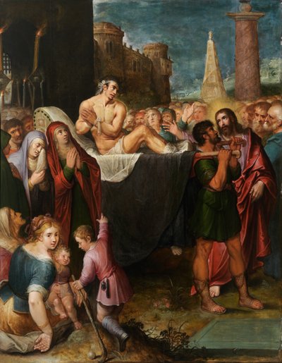 A naini fiatalember újraélesztése (olaj a panelen) alkotó: Otto van Veen