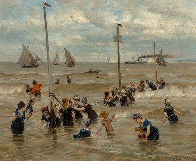 Úszni a tengerben. 1876 alkotó: Otto von Thoren