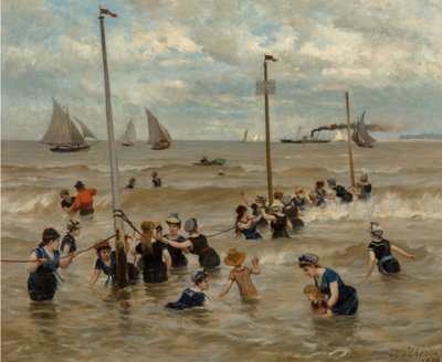 Fürdés a tenger mellett, 1876. alkotó: Otto von Thoren