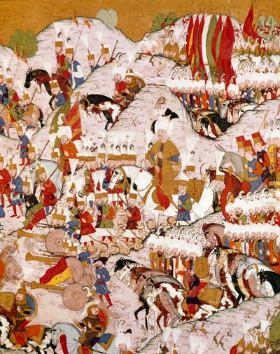 A mohácsi csata ábrázolása 1526.08.29., részlet (miniatűr alkotó: Ottoman School