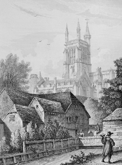 College Tower, Library and Mill Winchester, 1830 körül alkotó: Owen Brown Carter