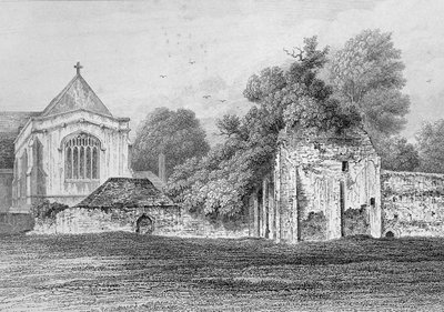 Wolvesey Castle Winchester, 1830 körül alkotó: Owen Brown Carter