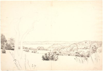 Táj, kilátással a Skarrit-tóra. alkotó: P.C. Skovgaard