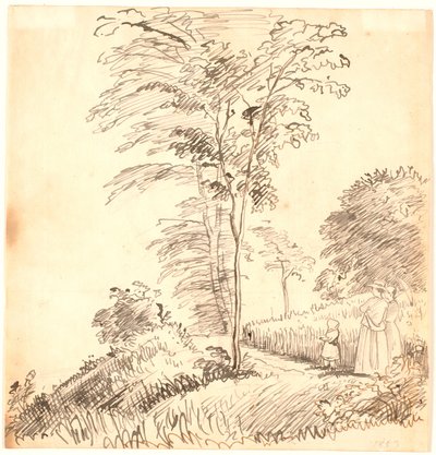 Séta egy ösvényen (esetleg Vedbæk). alkotó: P.C. Skovgaard