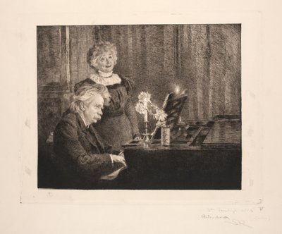 Edvard és Nina Grieg a zongoránál alkotó: Peder Severin Krøyer