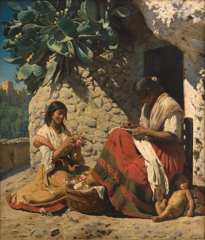 Két cigány nő a házikójukon kívül. Spanyolország alkotó: Peder Severin Krøyer