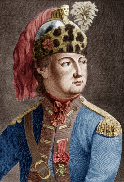 Eon lovagja (1728-1810), a király francia titkosügynöke, keresztbe öltözött, színes dokumentumot metszett. alkotó: P. Jean Baptiste Bradel