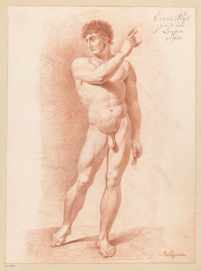 Álló férfi akt, elölről nézve (1. díj 1815) alkotó: P. Luypen