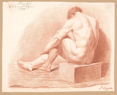 Ülő férfi akt, hátulról nézve (2. díj 1809) alkotó: P. Luypen