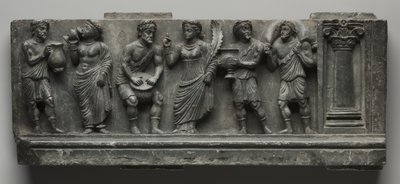 Babilóniai Relief, Pakisztán, Gandhara, Buner Area, Korai párnázási időszak (Ed 1-3to) (Schist) alkotó: Pakistani School