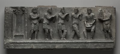 Babilóniai Relief, Pakisztán, Gandhara, Buner Area, Korai párnázási időszak (Ed 1-3to) (Schist) alkotó: Pakistani School