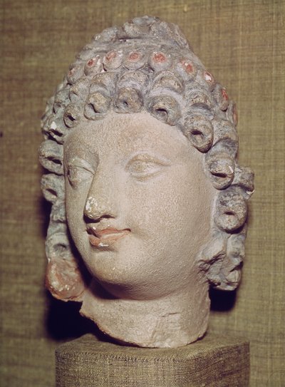 Buddha feje, görög-buddhista stílus, 1-4. század (stukkó) alkotó: Pakistani School
